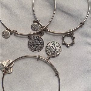 Alex and Ani silver bracelets (3)